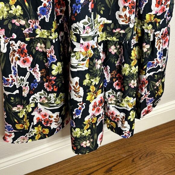 Anthropologie The Somerset Maxi Dress Sz. Small 100% Cotton NWT Black Floral - Picture 8 of 10